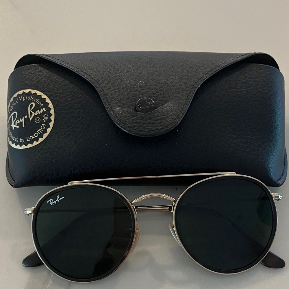 Worn Once!! Ray-Ban Round Double Bridge Sunglasses